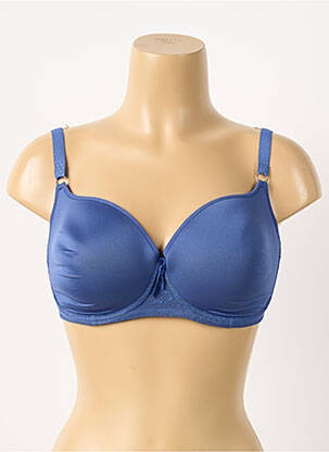 Soutien-gorge effet matière satinée haut soutien-gorge moulé bleu PASSIONATA femme