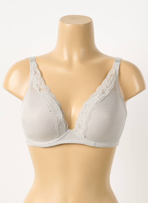Soutien-gorge effet matière satinée haut soutien-gorge moulé gris PASSIONATA femme