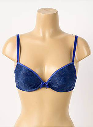 Soutien-gorge effet matière satinée haut soutien-gorge moulé bleu PASSIONATA femme