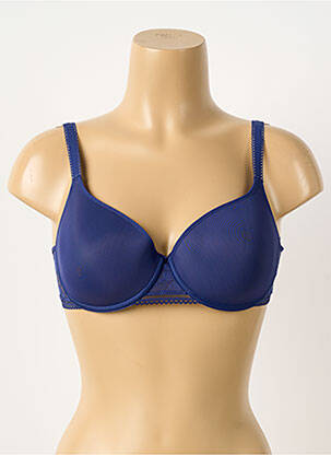 Soutien-gorge effet matière satinée haut soutien-gorge moulé bleu PASSIONATA femme