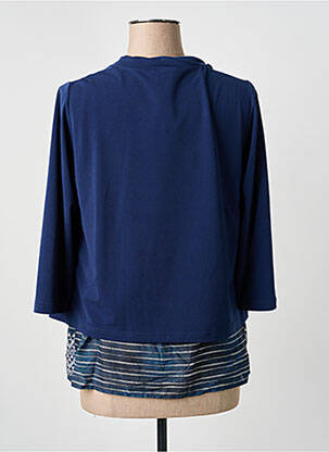 Top col rond manches 3/4 bleu GUY DUBOUIS femme