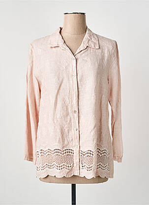 Chemisier coupe cintrée manches longues beige COULEURS DU TEMPS femme