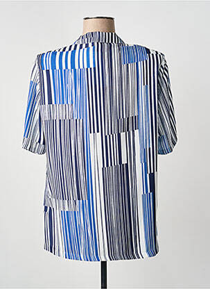 Chemisier coupe droite manches courtes bleu GUY DUBOUIS femme