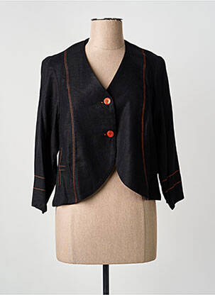 Veste casual fermeture boutonnée sur le devant noir FRANCE RIVOIRE femme
