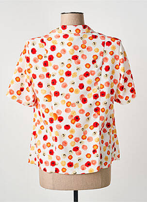 Chemisier imprimé fantaisie manches courtes orange FRANCE RIVOIRE femme