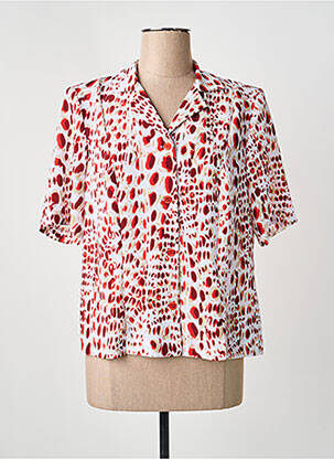 Chemisier coupe cintrée manches courtes rouge FRANCE RIVOIRE femme