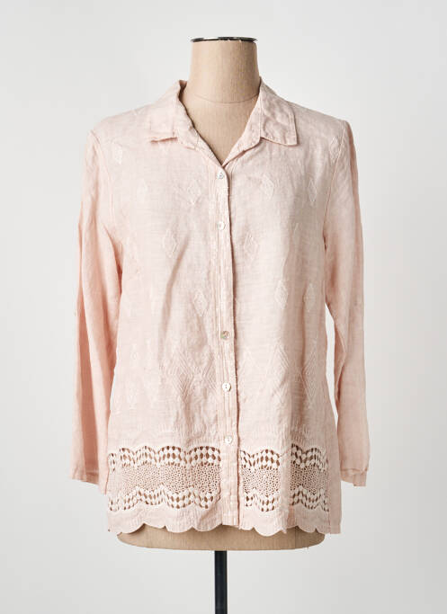 Chemisier coupe cintrée manches longues beige COULEURS DU TEMPS femme