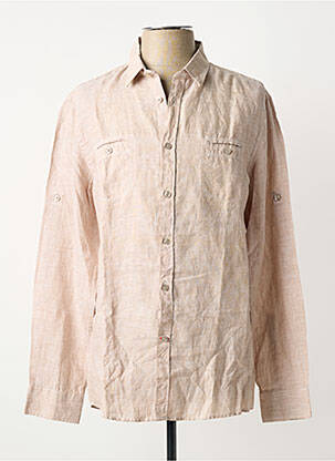 Chemise manches longues poignets boutonnés beige DELAHAYE homme