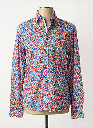 Chemise manches longues imprimé fleurs rouge DELAHAYE homme