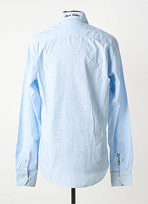 Chemise manches longues poignets boutonnés bleu BLACK WELLIS homme