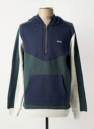 Sweat-shirt à capuche broderie manches longues bleu LEE COOPER homme
