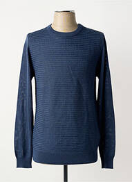 Pull stretch manches longues bleu DELAHAYE homme