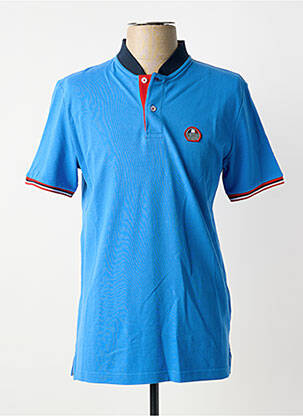 Polo stretch manches courtes bleu DELAHAYE homme