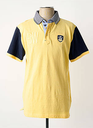 Polo stretch manches courtes jaune BLACK WELLIS homme