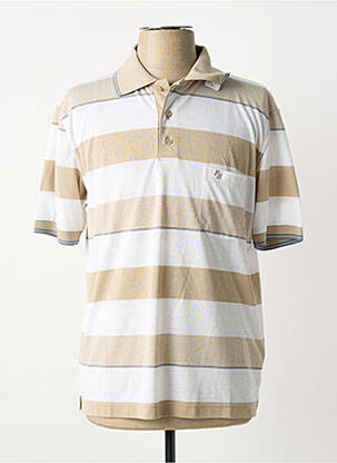 Polo tissage jersey manches courtes beige FRANCESCO BOTTI homme