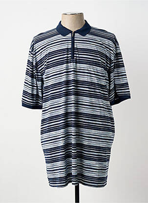 Polo tissage jersey manches courtes bleu LOUIS VICTOR homme