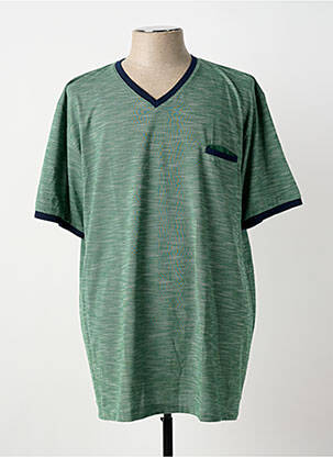 T-shirt stretch manches courtes vert LOUIS VICTOR homme