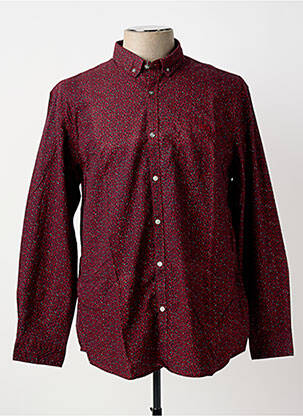Chemise manches longues poignets boutonnés rouge LEE COOPER homme