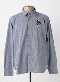Chemise manches longues poignets boutonnés bleu BLACK WELLIS homme