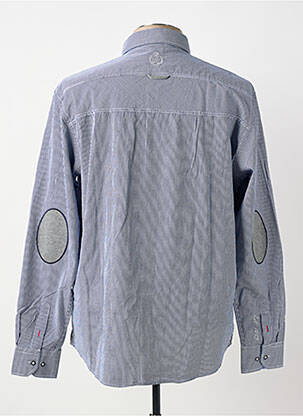 Chemise manches longues poignets boutonnés bleu BLACK WELLIS homme