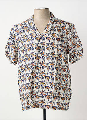 Chemise manches courtes coupe droite beige DELAHAYE homme
