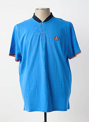 Polo stretch manches courtes bleu DELAHAYE homme