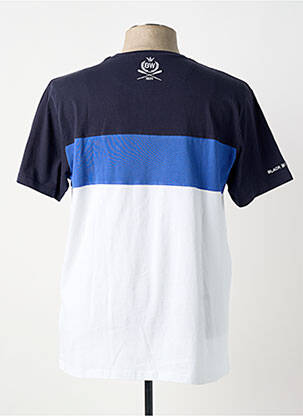 T-shirt broderie manches courtes bleu BLACK WELLIS homme