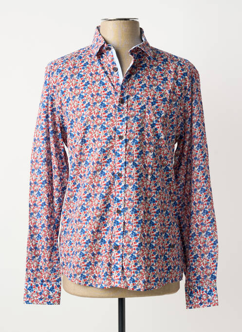 Chemise manches longues poignets boutonnés rouge DELAHAYE homme