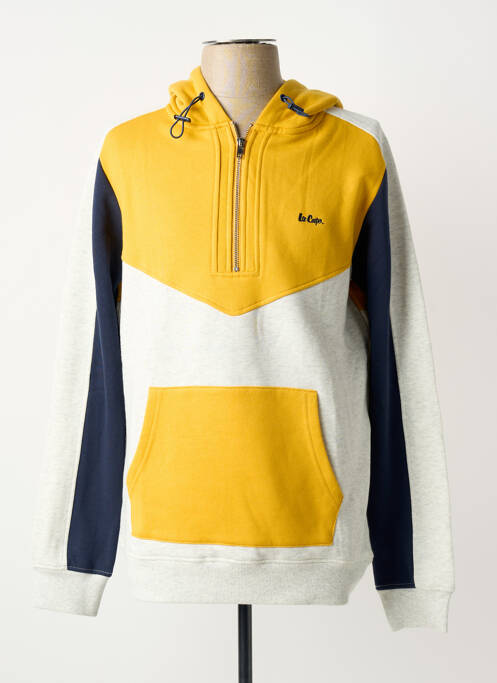 Sweat-shirt à capuche broderie manches longues jaune LEE COOPER homme