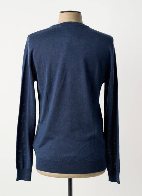 Pull stretch manches longues bleu DELAHAYE homme