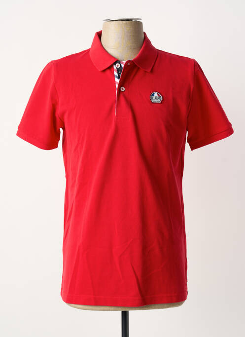 Polo stretch manches courtes rouge DELAHAYE homme