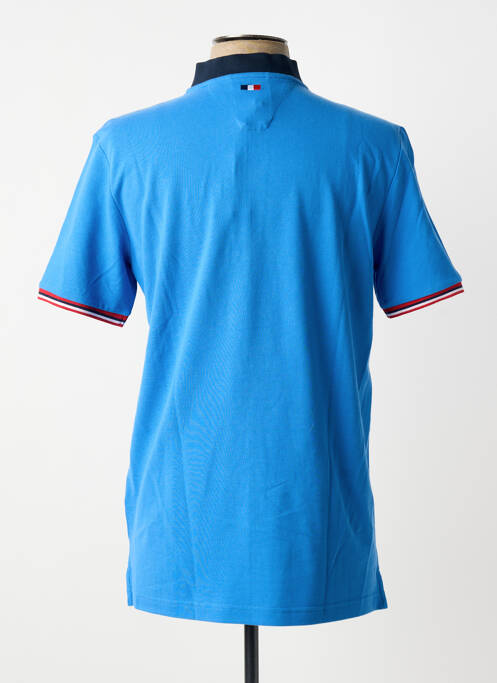 Polo stretch manches courtes bleu DELAHAYE homme