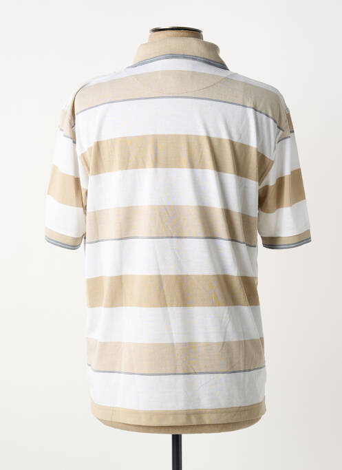 Polo imprimé rayures manches courtes beige FRANCESCO BOTTI homme