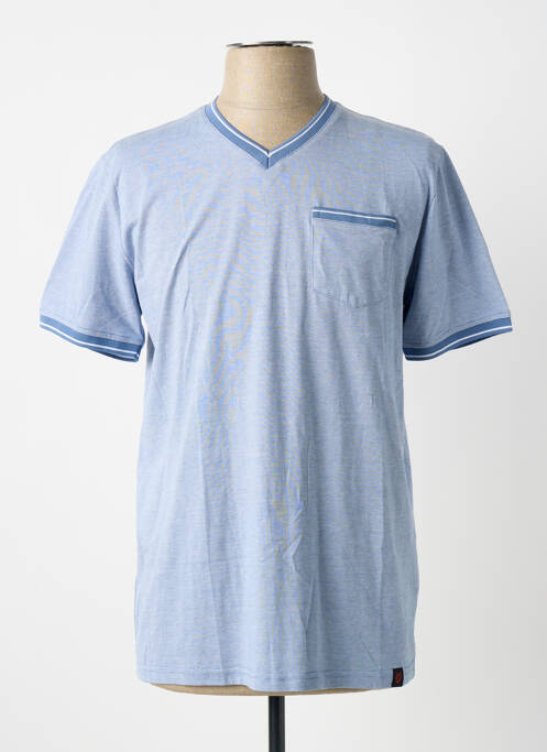 T-shirt stretch manches courtes bleu COFOX homme