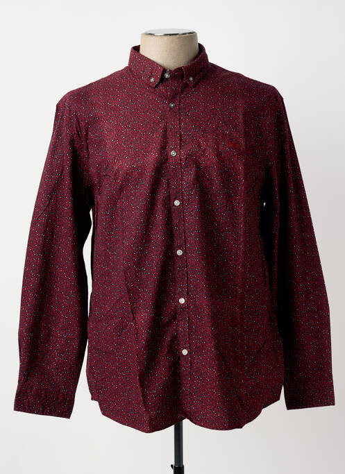 Chemise manches longues poignets boutonnés rouge LEE COOPER homme