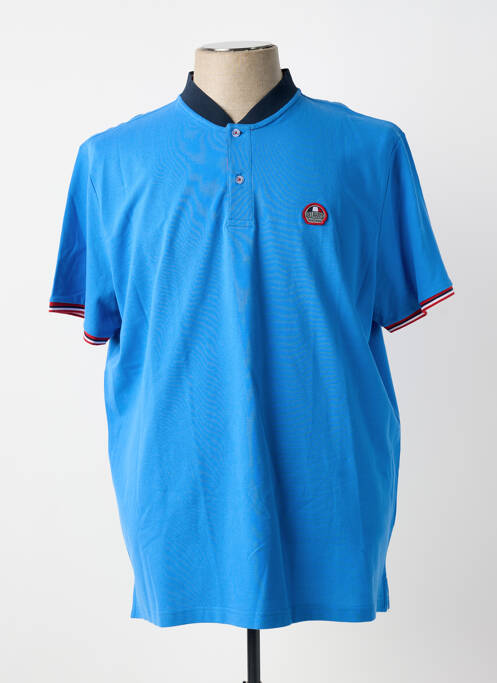 Polo stretch manches courtes bleu DELAHAYE homme