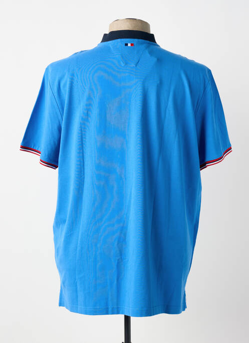 Polo stretch manches courtes bleu DELAHAYE homme