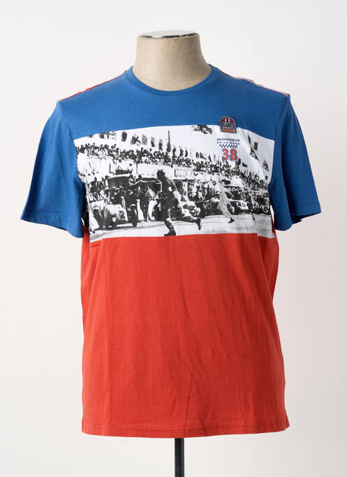 T-shirt stretch manches courtes bleu DELAHAYE homme