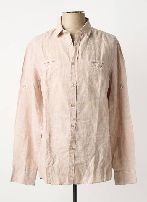 Chemise manches longues beige DELAHAYE homme