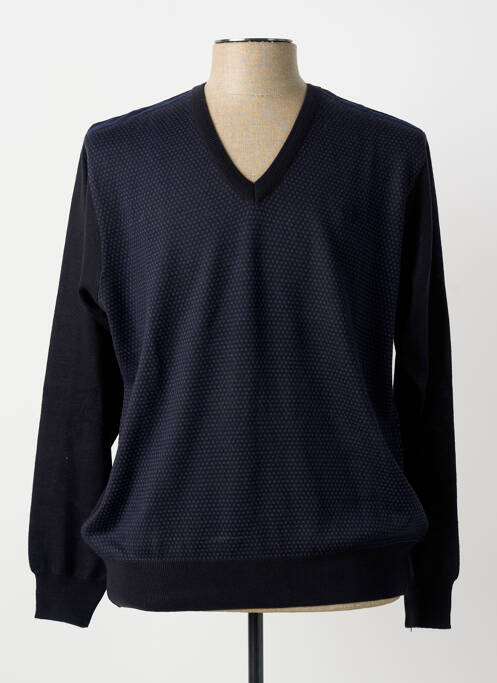 Pull col v manches longues bleu GS CLUB homme