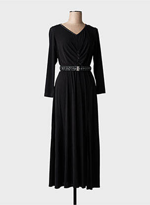 Robe longue manches longues manches longues noir GREGORY PAT femme