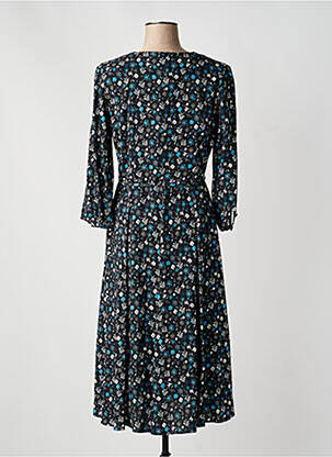Robe mi-longue imprimé fleurs manches 3/4 bleu MERI & ESCA femme