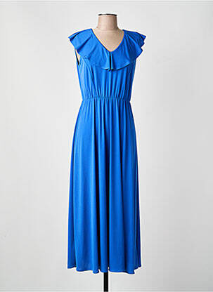 Robe longue manches courtes manches courtes bleu GREGORY PAT femme