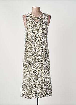 Robe mi-longue imprimé fantaisie sans manche blanc AGATHE & LOUISE femme