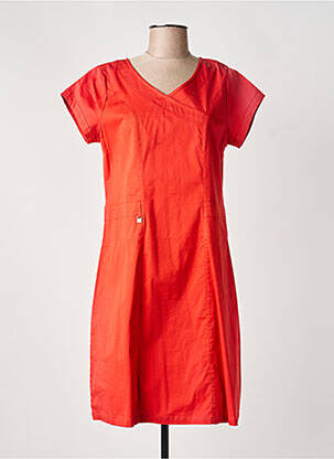 Robe mi-longue manches courtes manches courtes orange AGATHE & LOUISE femme