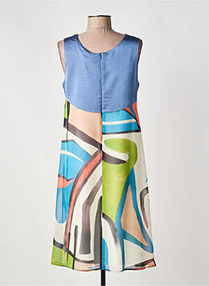 Robe mi-longue imprimé fantaisie sans manche bleu MERI & ESCA femme