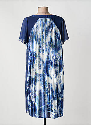 Robe mi-longue imprimé fantaisie manches courtes bleu MERI & ESCA femme