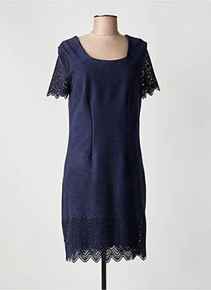 Robe mi-longue manches courtes manches courtes bleu JUMFIL femme