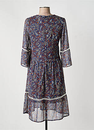 Robe mi-longue manches 3/4 manches 3/4 bleu MERI & ESCA femme