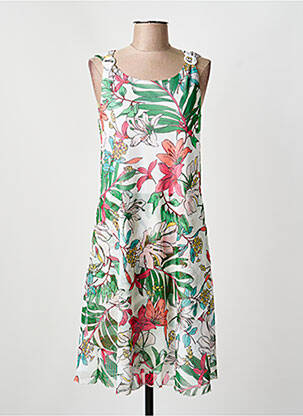 Robe mi-longue imprimé fantaisie sans manche blanc DIANE LAURY femme